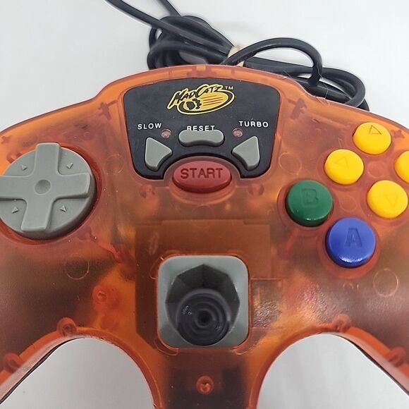 N64 Nintendo 64 Mad Catz Controller w/ Turbo & Slow Red Translucent - Picture 2 of 9